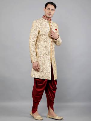 men's floral embroidered sherwani set 3