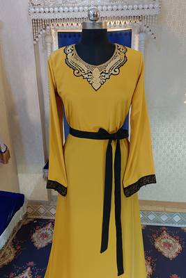 Golden yellow designer arabic kaftan 3