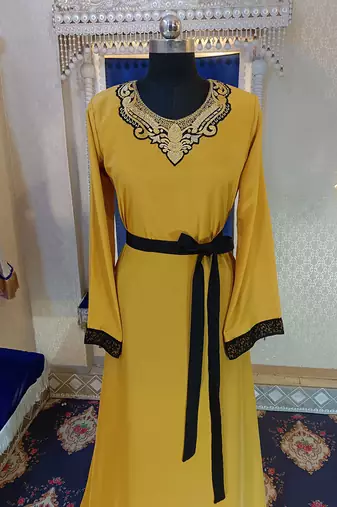 Golden yellow designer arabic kaftan