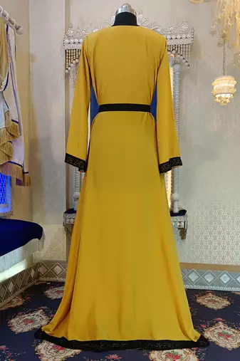 Golden yellow designer arabic kaftan