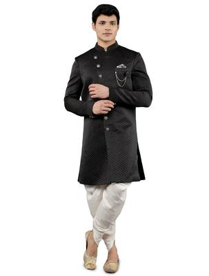 men's woven design ethnic sherwani set 1