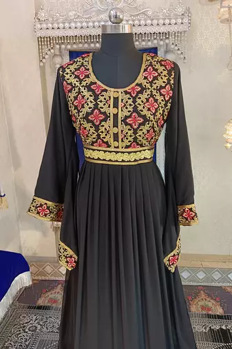 Black designer islamic takchita kaftan