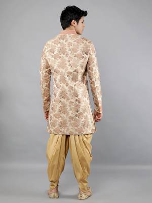  men's floral woven design ethnic sherwani set 2