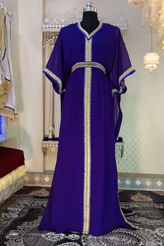 Purple and blue designer arabic kaftan