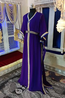 Purple and blue designer arabic kaftan 3