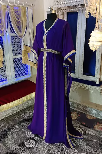 Purple and blue designer arabic kaftan