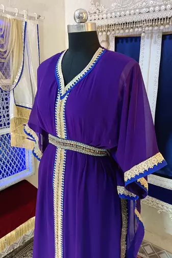 Purple and blue designer arabic kaftan