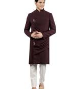 men's solid indowestern sherwani set