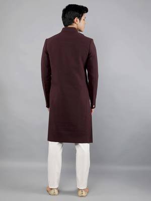 men's solid indowestern sherwani set 2