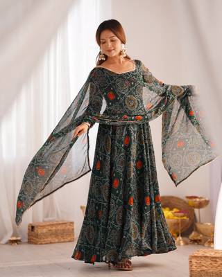 Radiant Bandhej Anarkali Set Twirl In Tradition 1
