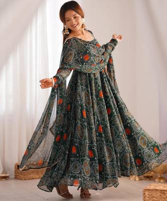Radiant Bandhej Anarkali Set Twirl In Tradition 4