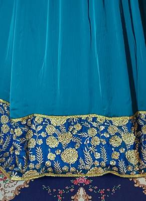 Sea green designer embroidery abaya 5