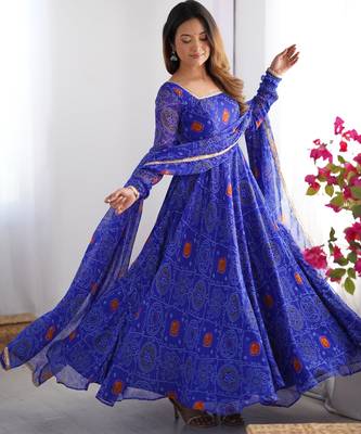 Radiant Bandhej Anarkali Set Twirl In Tradition 1
