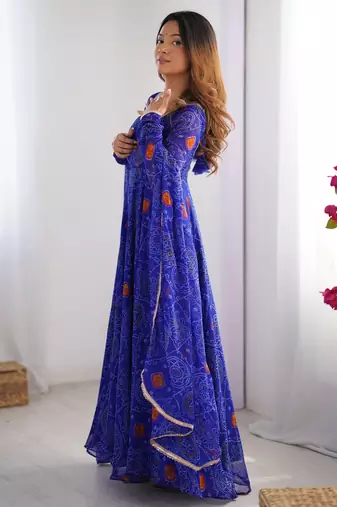 Radiant Bandhej Anarkali Set Twirl In Tradition