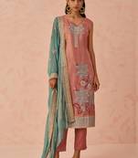 Peach crush embroidered salwar suit