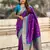 Purple silk blend saree with blouse