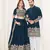 Navy Blue Embroidered Lehenga & Matching Men's Kurta Set couple combo