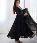 Premium black anarkali set with heavy embroidery, dupatta & full stitch finish
