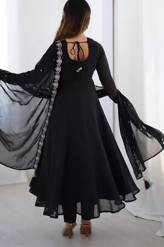 Premium black anarkali set with heavy embroidery, dupatta & full stitch finish