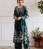 shamrock green printed cotton kurta sets