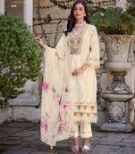 angel cream embroidered cotton kurta sets