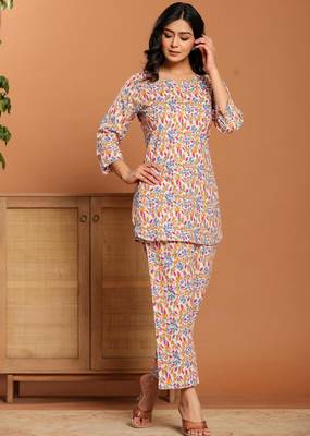Multicolor printed cotton coord set 3