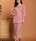 Pink printed cotton coord set