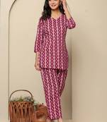 Pink printed cotton coord set