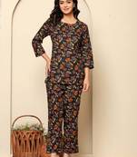 Black printed cotton coord set