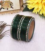 Handmade short lac bangles set with latest kundan design
