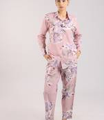 Dust rose floral printed cotton co-ord