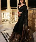 black Georgette sequin worked Saree With Blouse