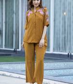 Women Viscos Creap Thred & Hand work Top With pant 