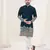 Navy blue silk embroidered Full sleeve kurta for men