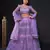 lavender thread zari and sequins embroidered net lehenga dress