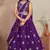 purple sequins and thread embroidered georgette lehenga dress
