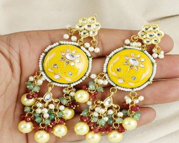 Meena pearl ruby green quartz earrings 1