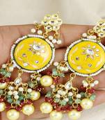 Meena pearl ruby green quartz earrings