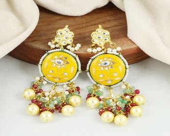 Meena pearl ruby green quartz earrings 2
