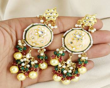 Meena pearl ruby green onyx earrings 1