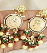 Meena pearl ruby green onyx earrings