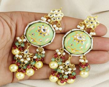 Meena pearl ruby green quartz earrings 1