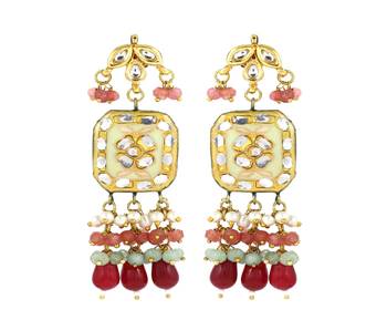 Meena pearl green quartz ruby earrings 3