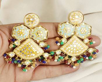 Meena multi sapphire pearl earrings 1