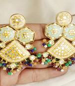 Meena multi sapphire pearl earrings