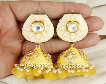 Kundan meena pearl earrings 1