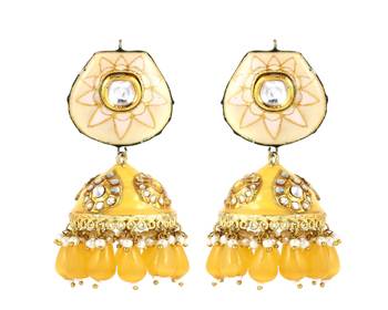 Kundan meena pearl earrings 3
