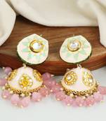 Kundan meena pearl earrings
