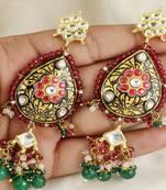 Meena pink sapphire rose quartz earrings