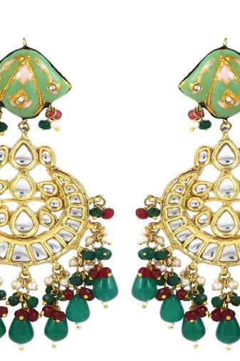 Meena white moonstone amazonite earrings